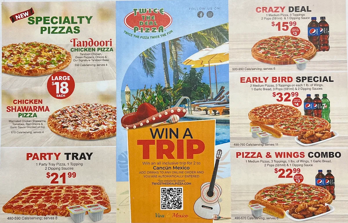 Menu, Twice The Deal Pizza (Georgetown)