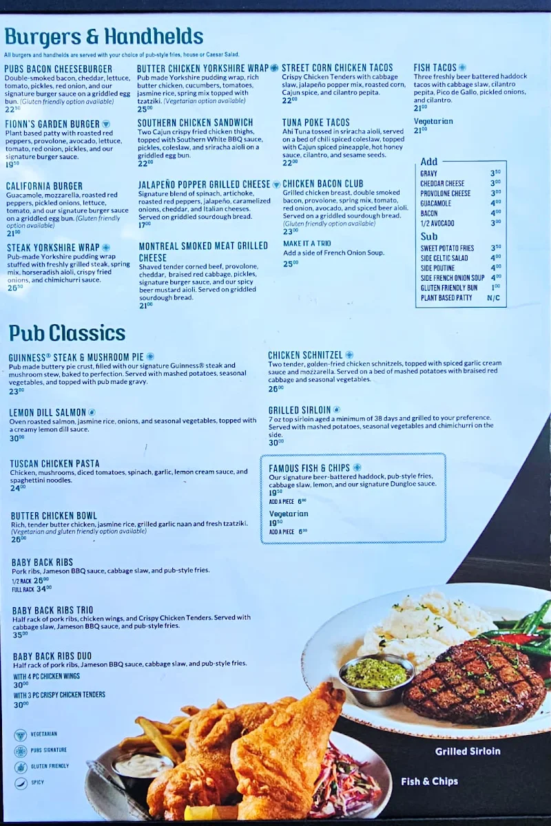 Menu, Tir Nan Og