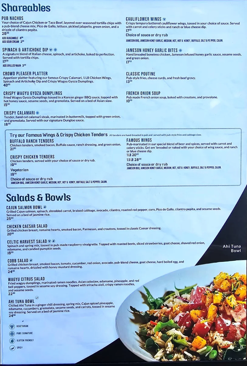 Menu, Tir Nan Og