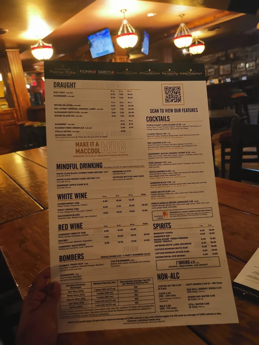Menu, Tir Nan Og