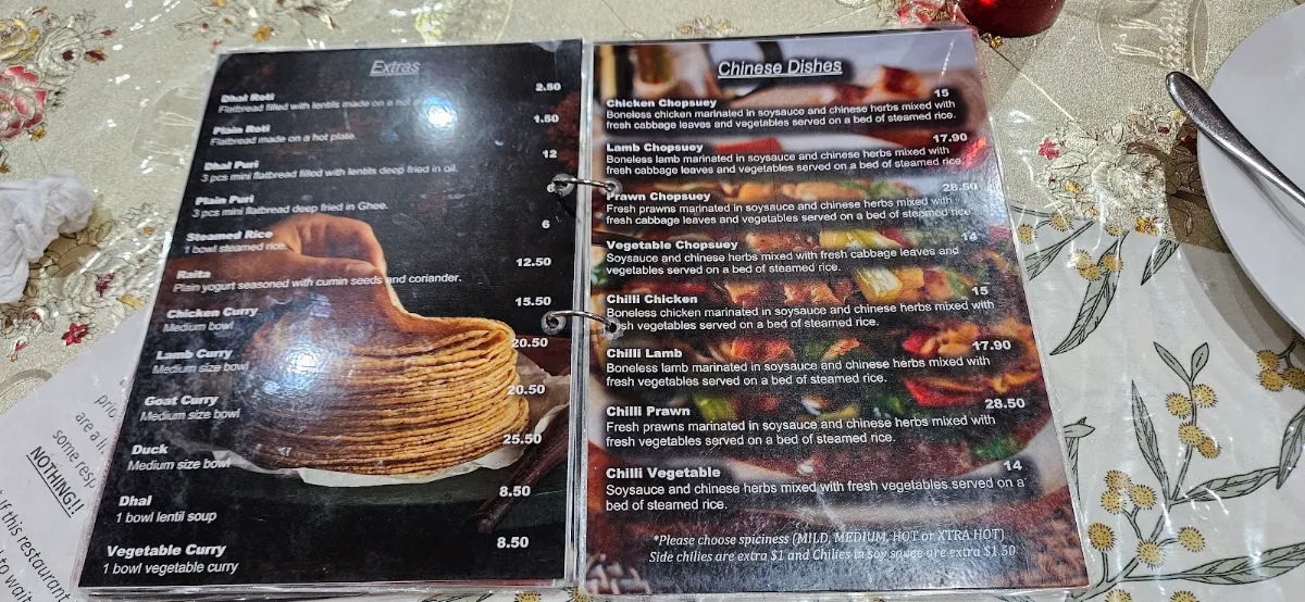 Menu, Fiji Style Desi Dhaba AUST PTY LTD Liverpool