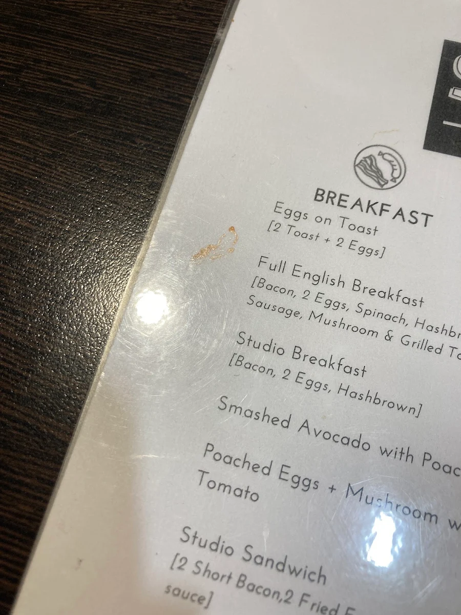 Menu, Studio Coffee