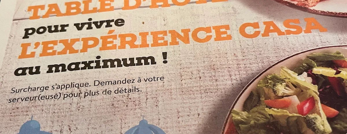 Menu, Casa Grecque
