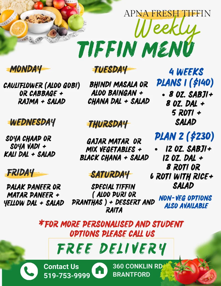 Menu, Apna Meats And Grill