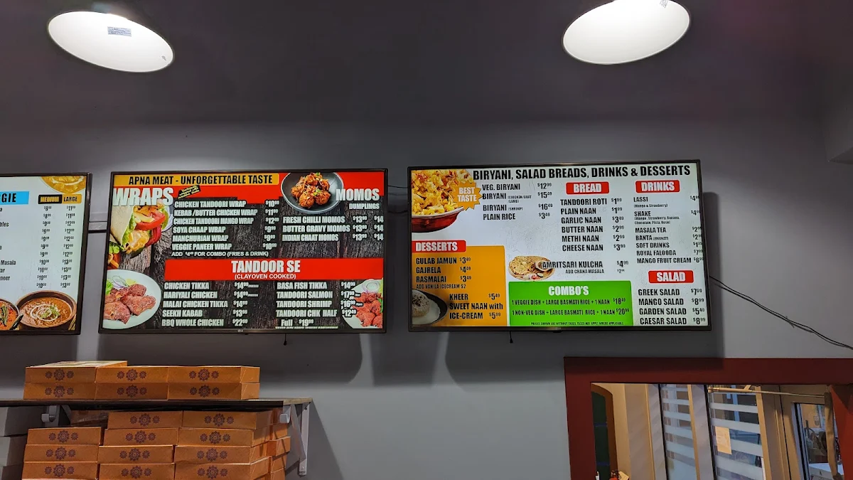 Menu, Apna Meats And Grill
