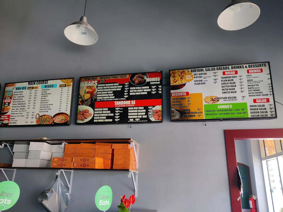 Menu, Apna Meats And Grill