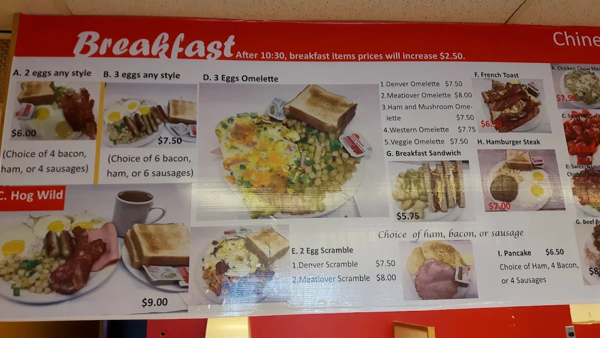 Menu, Dizzy D's Diner中西餐厨房