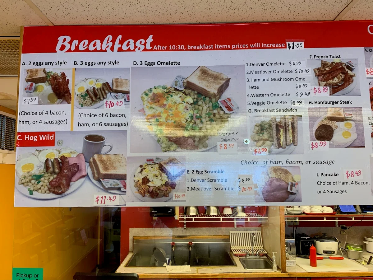 Menu, Dizzy D's Diner中西餐厨房