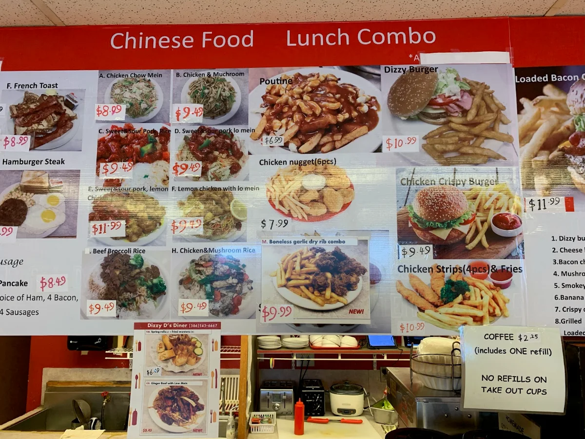 Menu, Dizzy D's Diner中西餐厨房