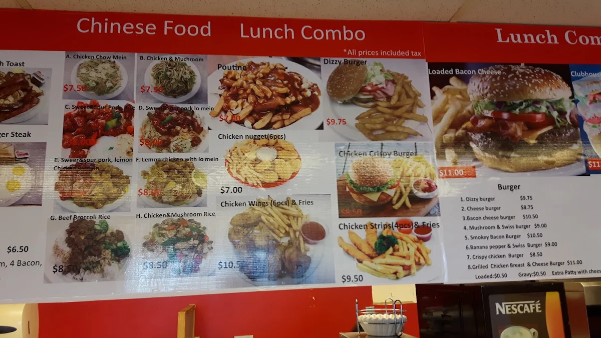 Menu, Dizzy D's Diner中西餐厨房