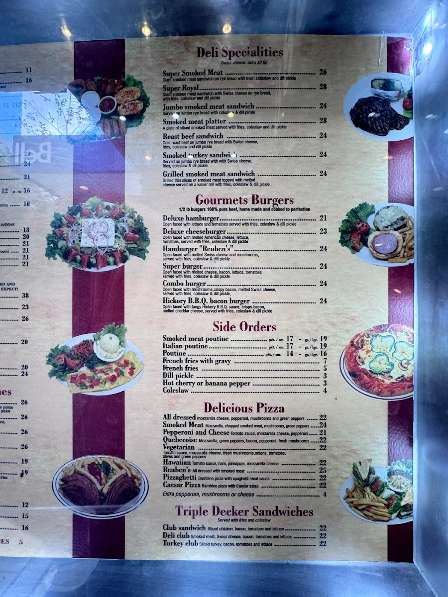 Menu, Reuben's Restaurant Delicatessen