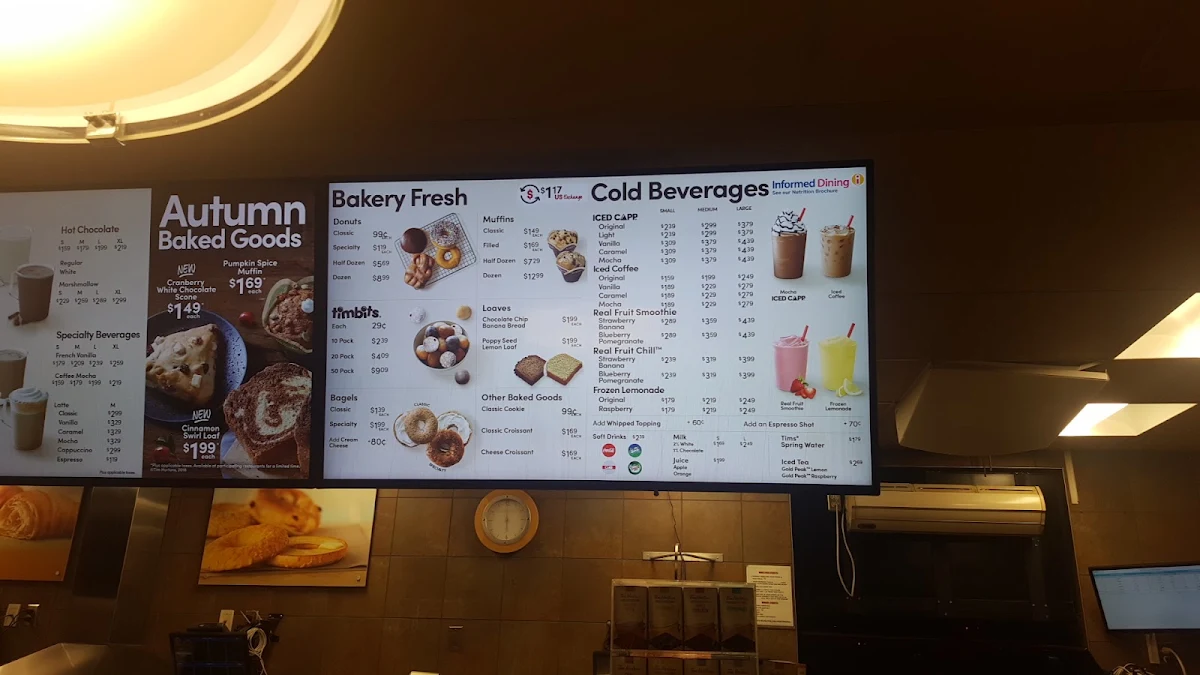 Menu, Tim Hortons