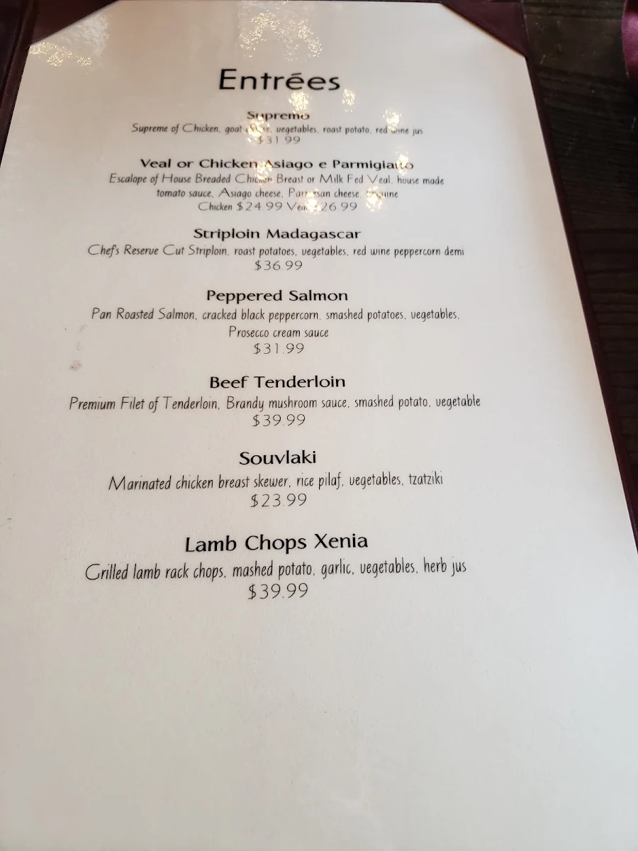 Menu, The Old Firehall Restaurant