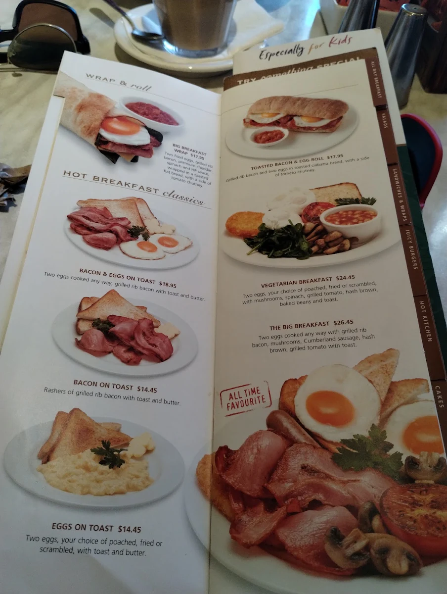 Menu, Dôme Café - Mullaloo