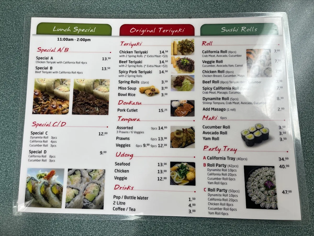 Menu, Pizza Rolla