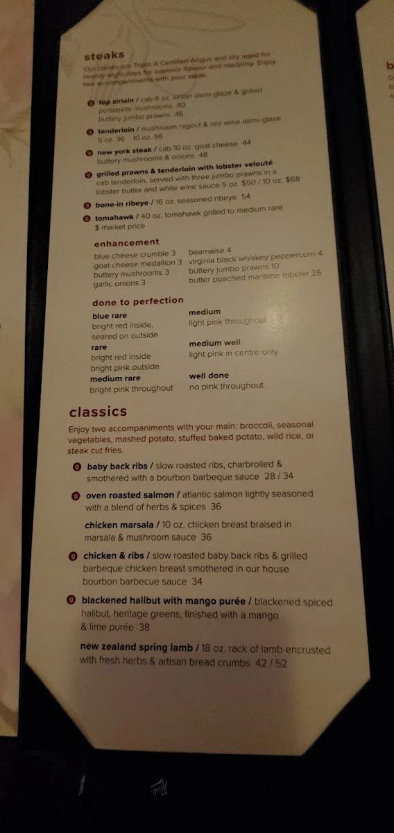 Menu, Artisan Grill