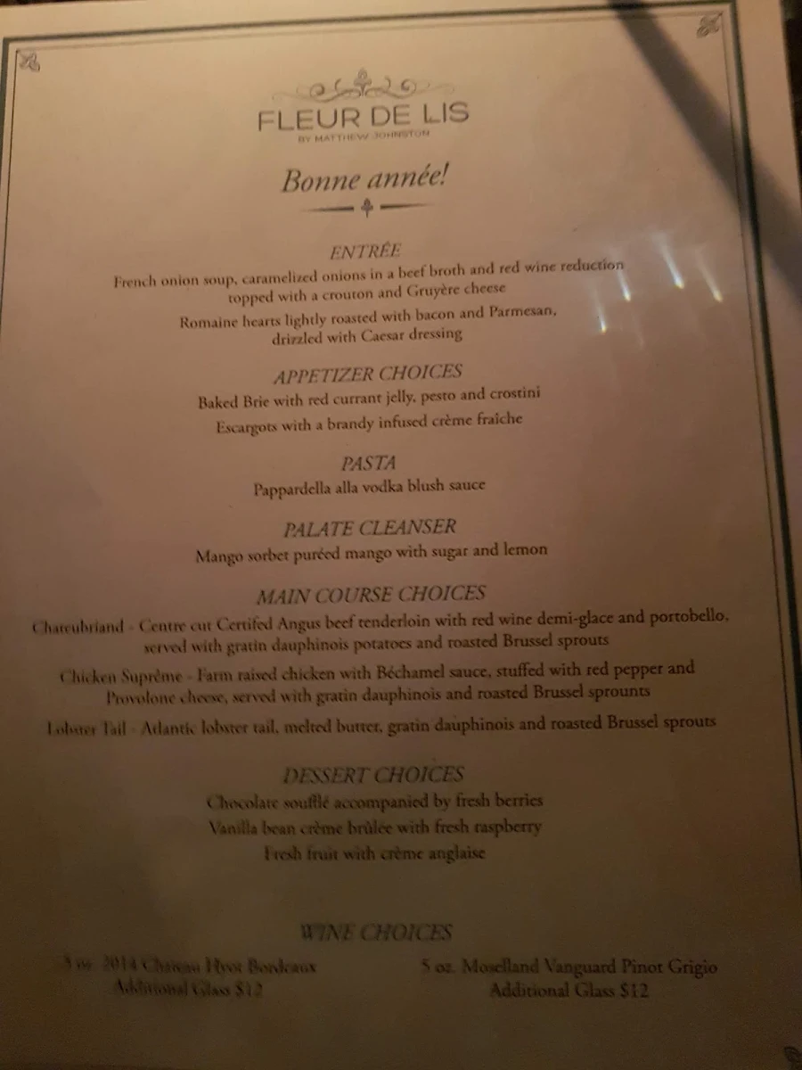 Menu, Artisan Grill