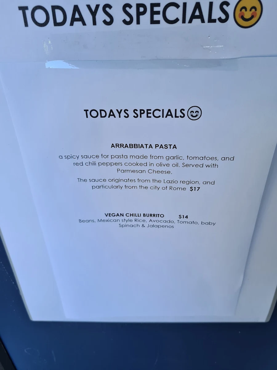 Menu, Black Pepper Cafe