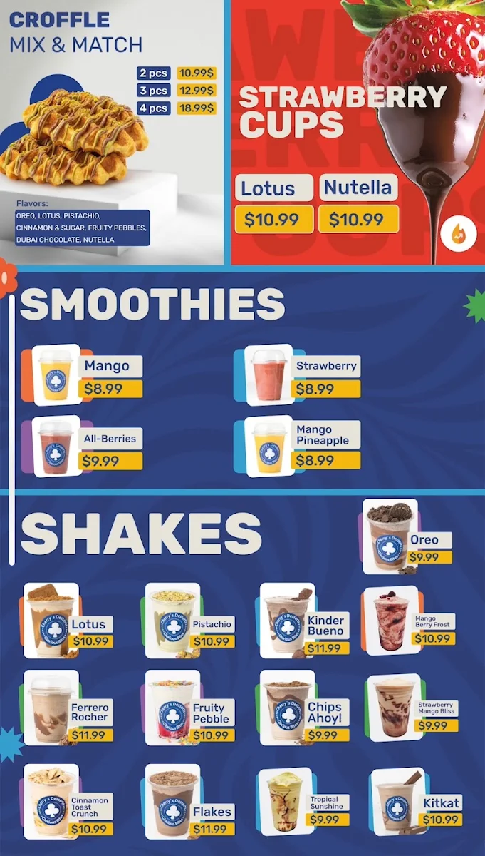 Menu, Cherry's Dessert's & Cafe - Sarnia