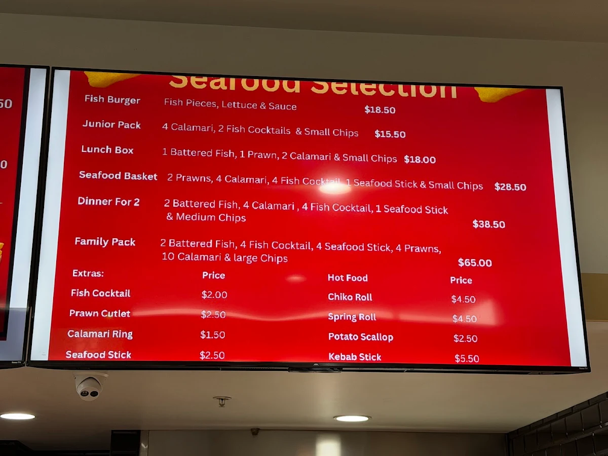 Menu, Snax at Marina