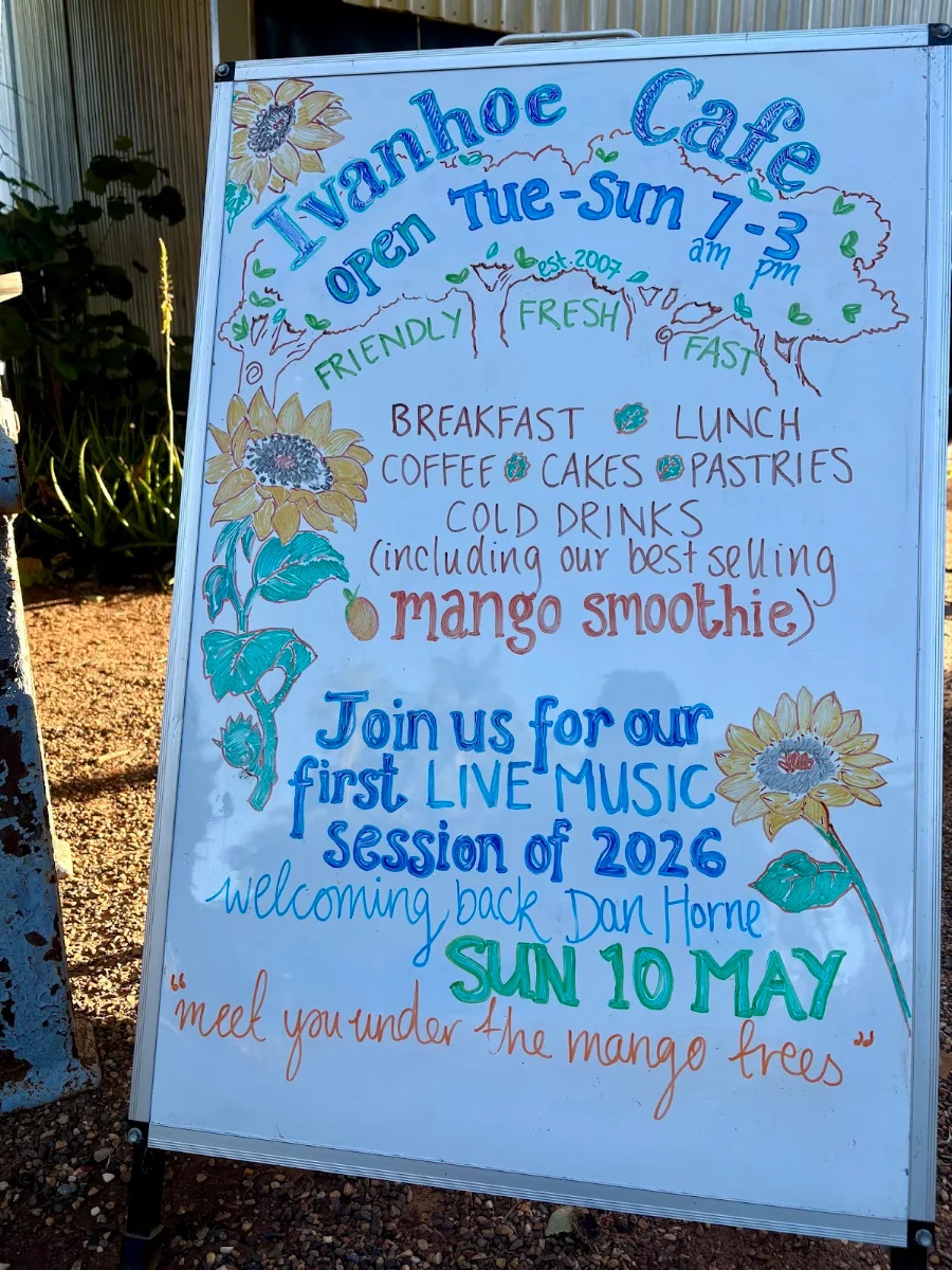 Menu, Ivanhoe Cafe