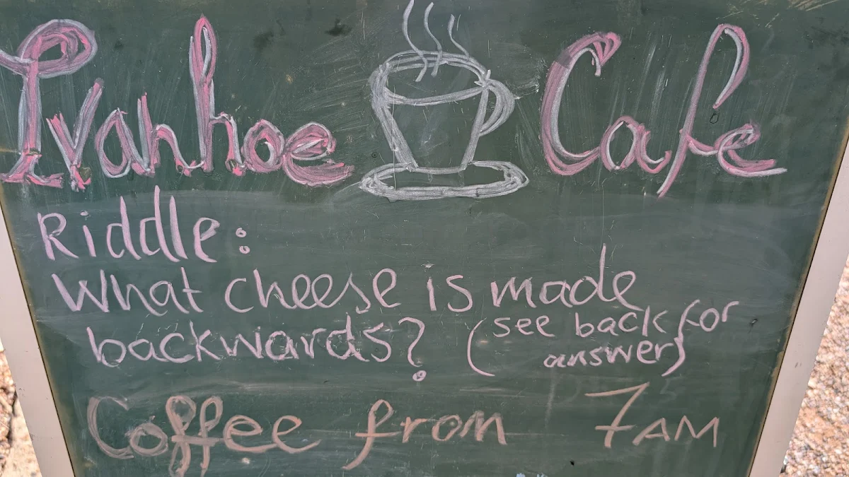 Menu, Ivanhoe Cafe