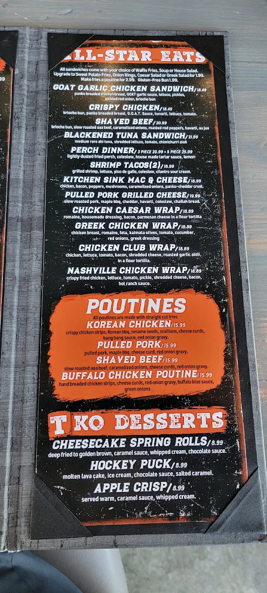 Menu, The Goat Tap & Eatery
