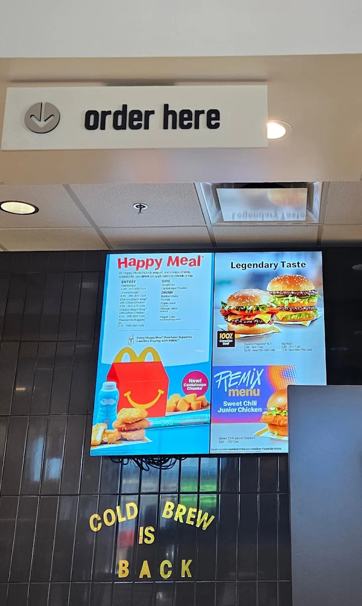 Menu, McDonald's