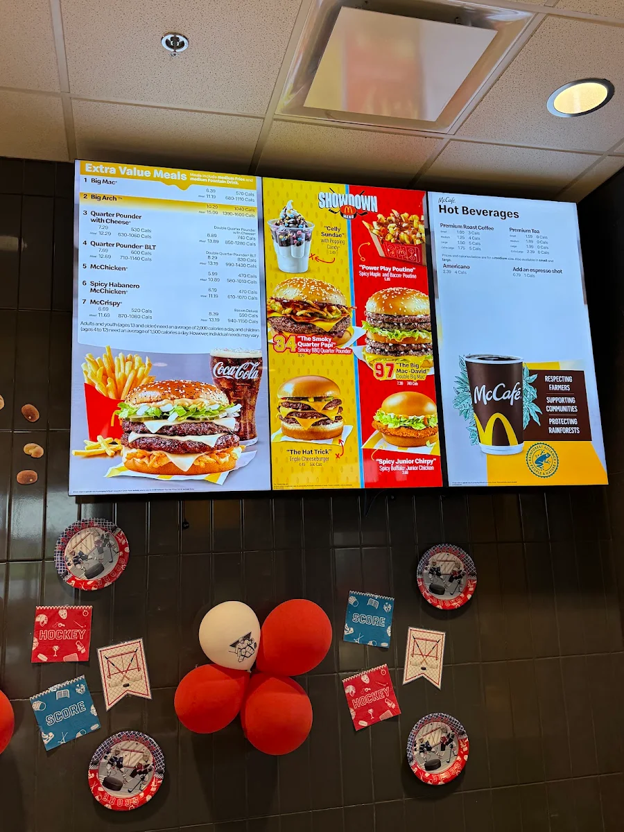 Menu, McDonald's