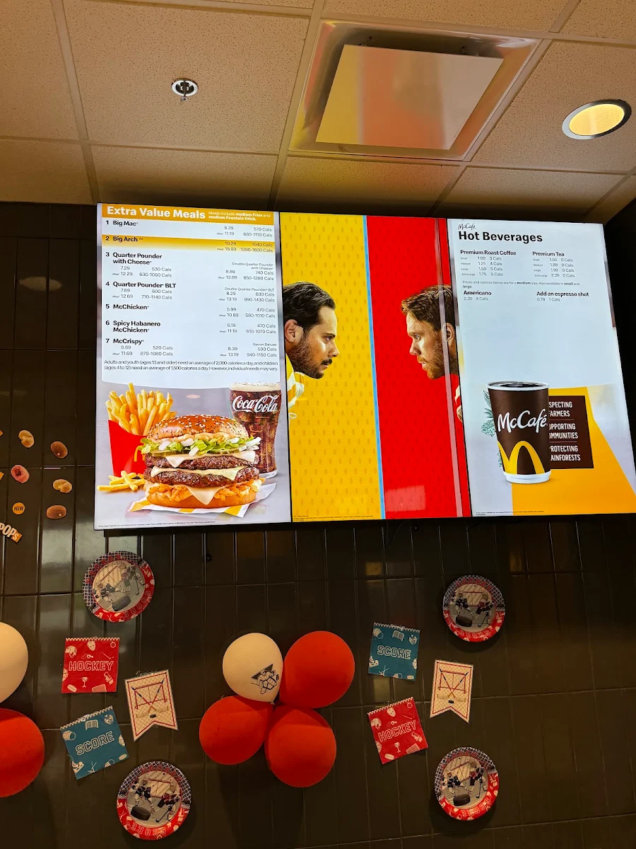 Menu, McDonald's