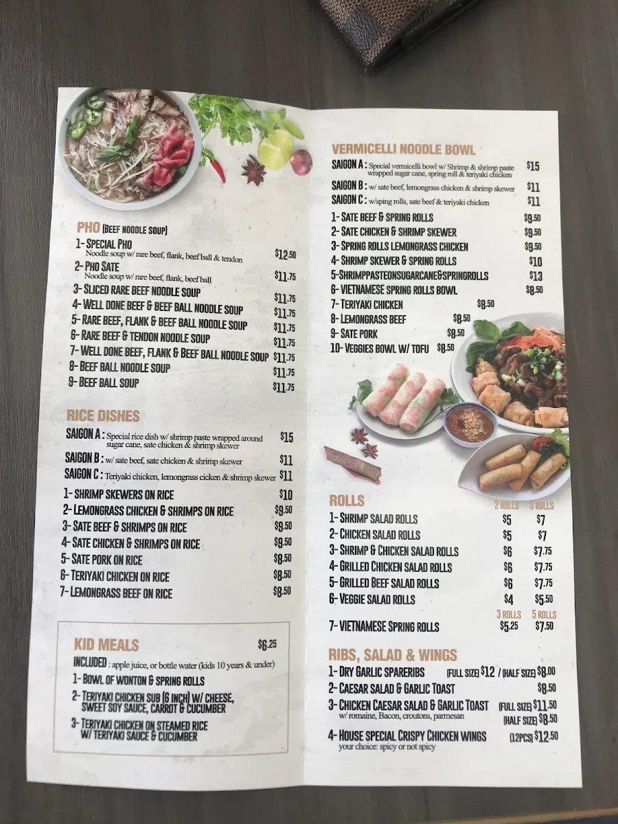 Menu, Little Saigon Subs