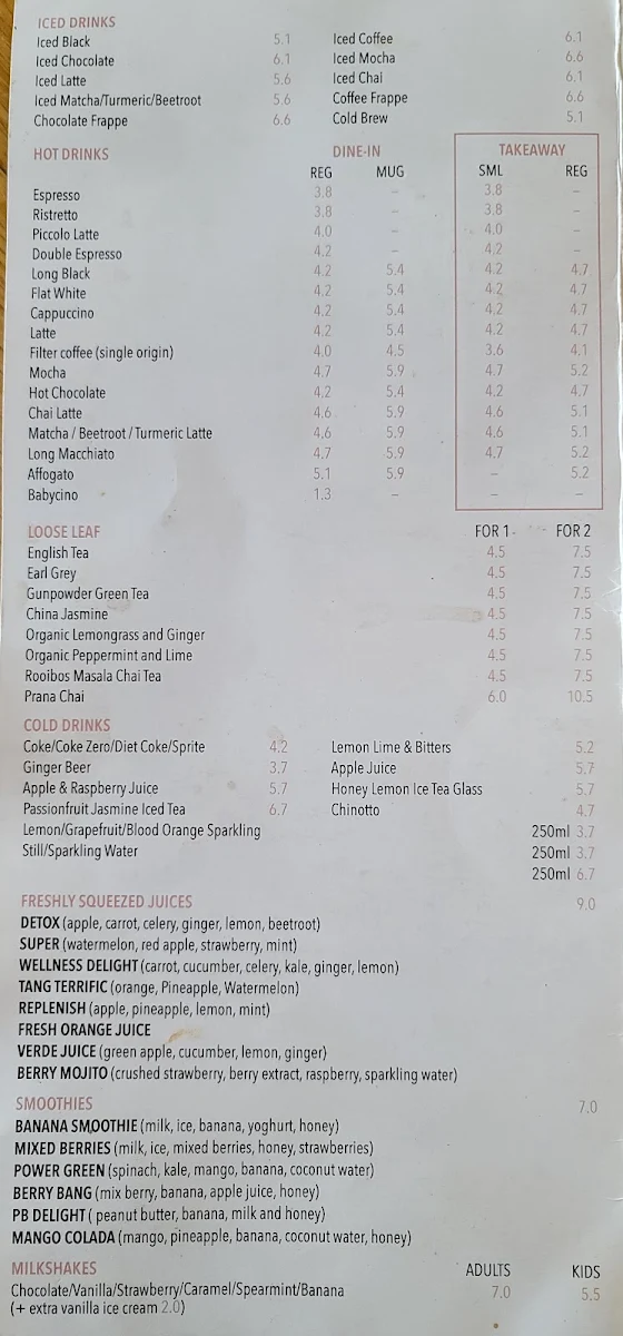 Menu, Academy