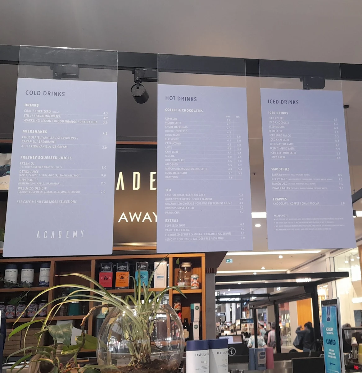 Menu, Academy