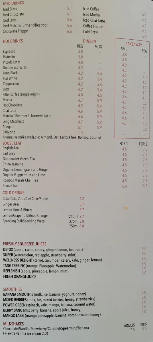 Menu, Academy