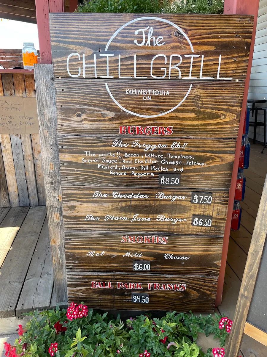 Menu, The Chill Grill