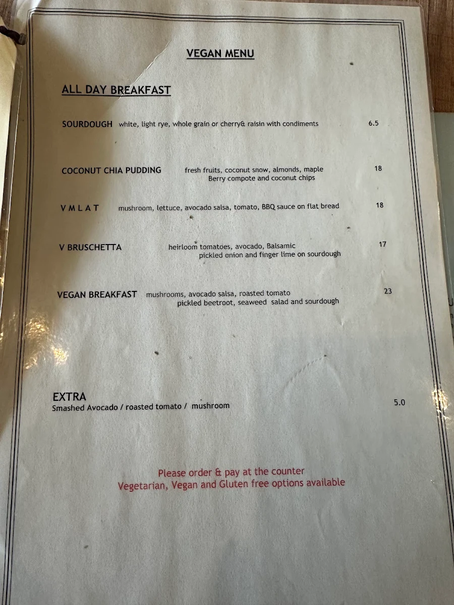 Menu, The Dining & Co North Ryde