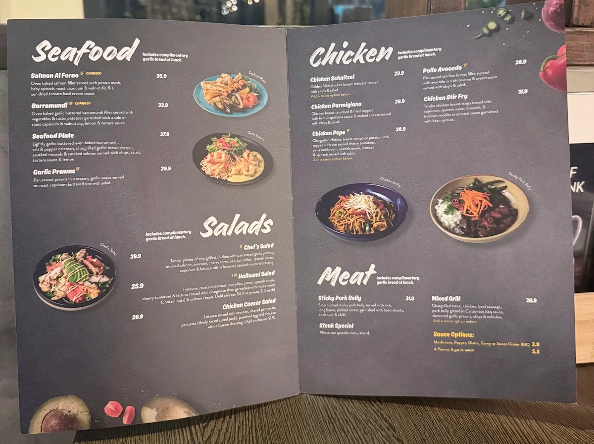 Menu, Caffe Primo