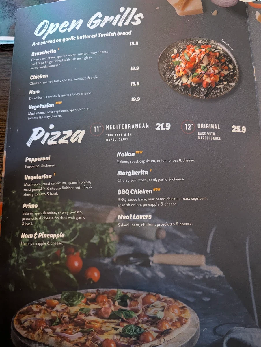 Menu, Caffe Primo