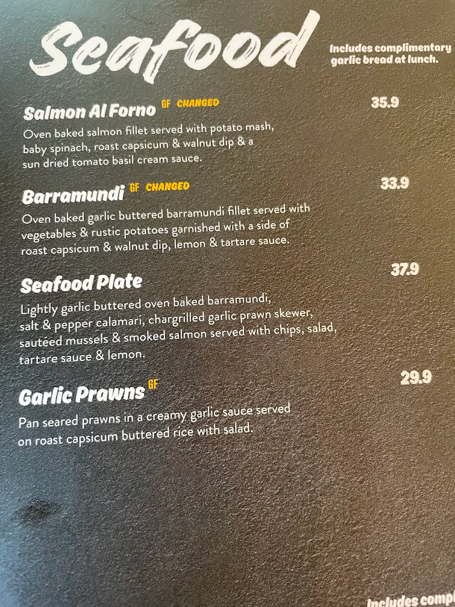 Menu, Caffe Primo