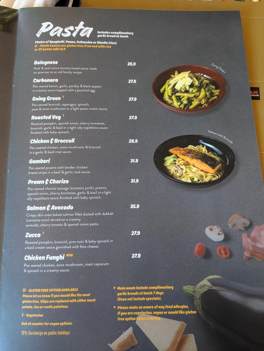 Menu, Caffe Primo