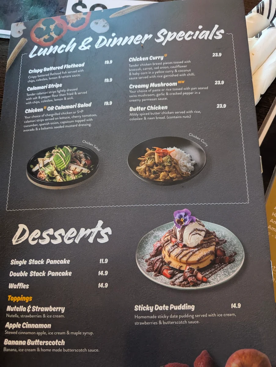 Menu, Caffe Primo