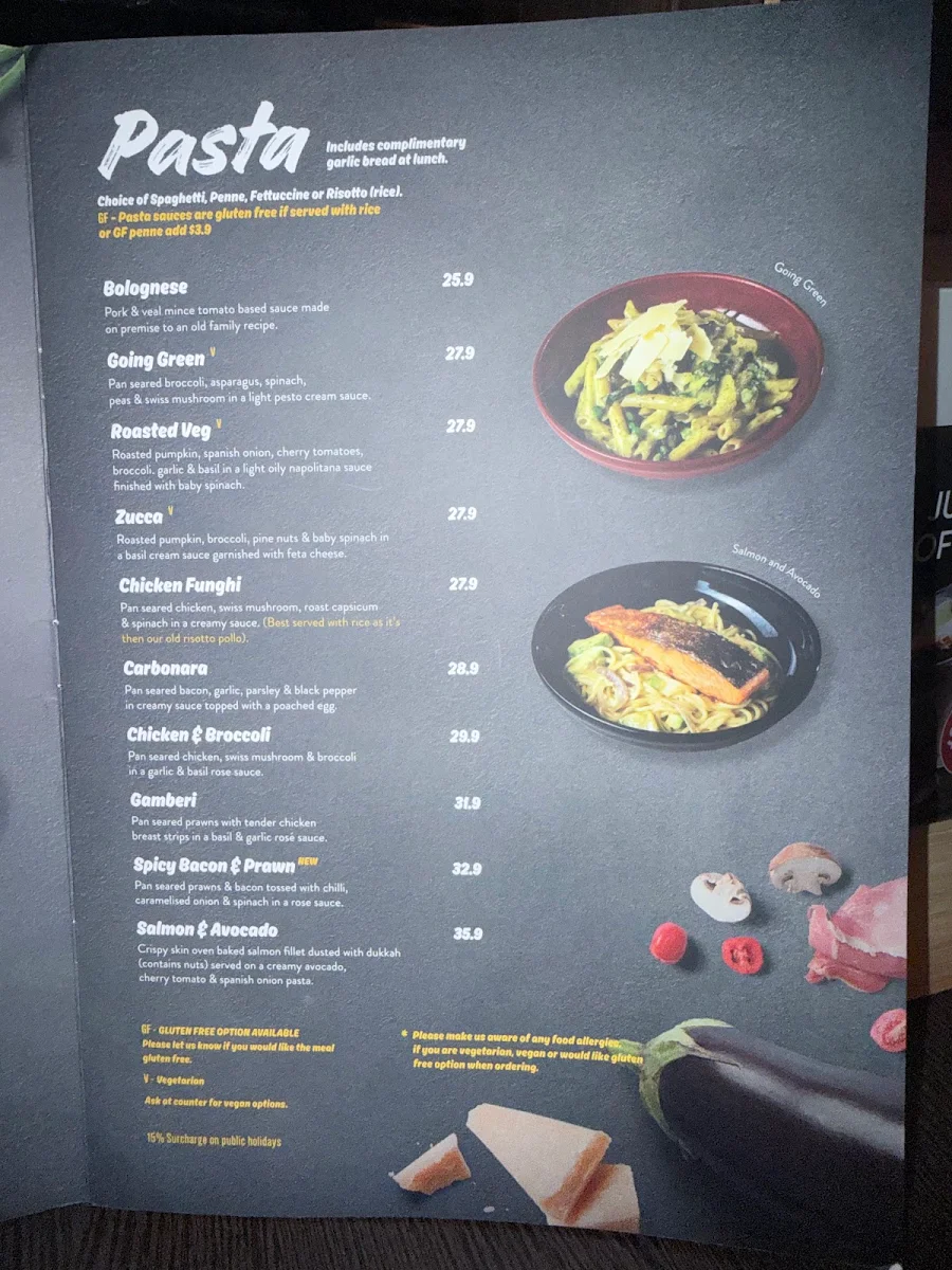 Menu, Caffe Primo