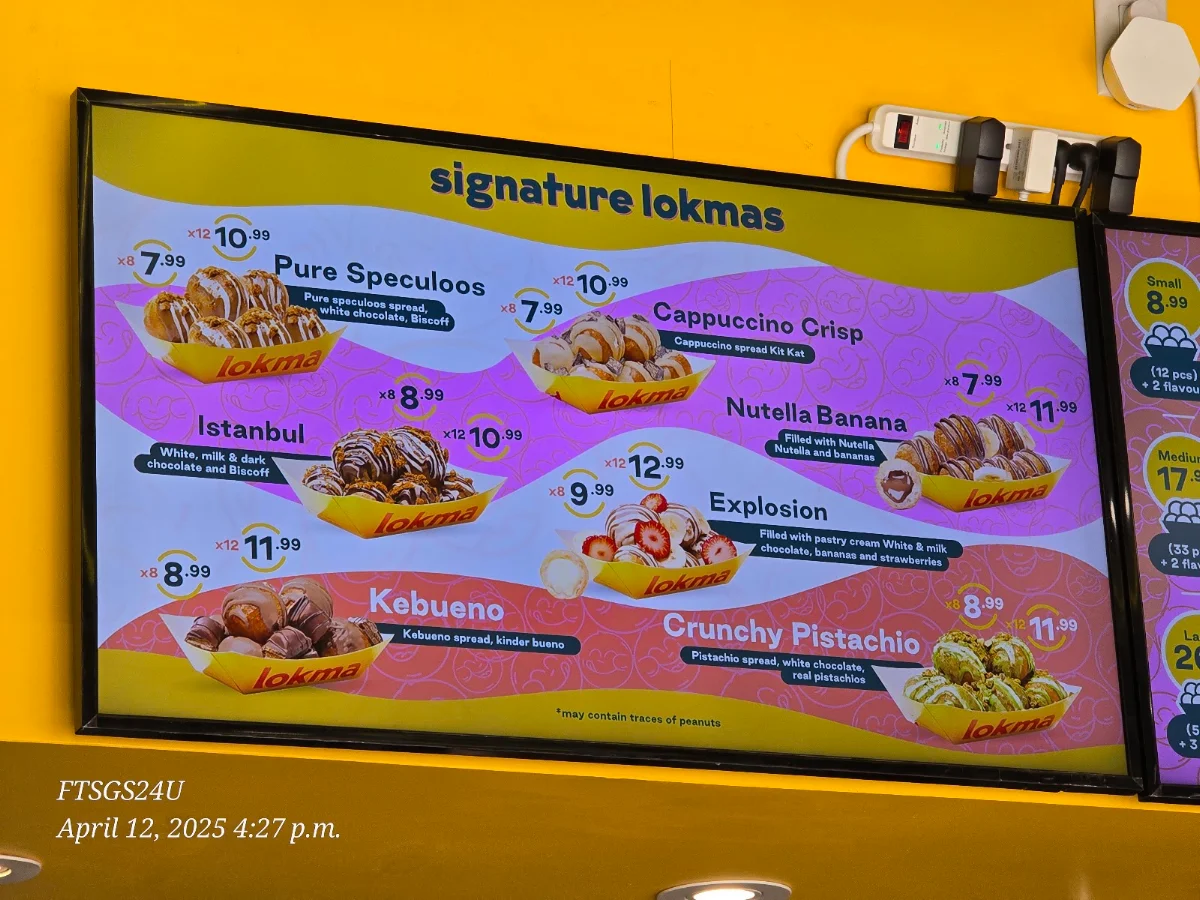 Menu, Lokma Desserts Oakville
