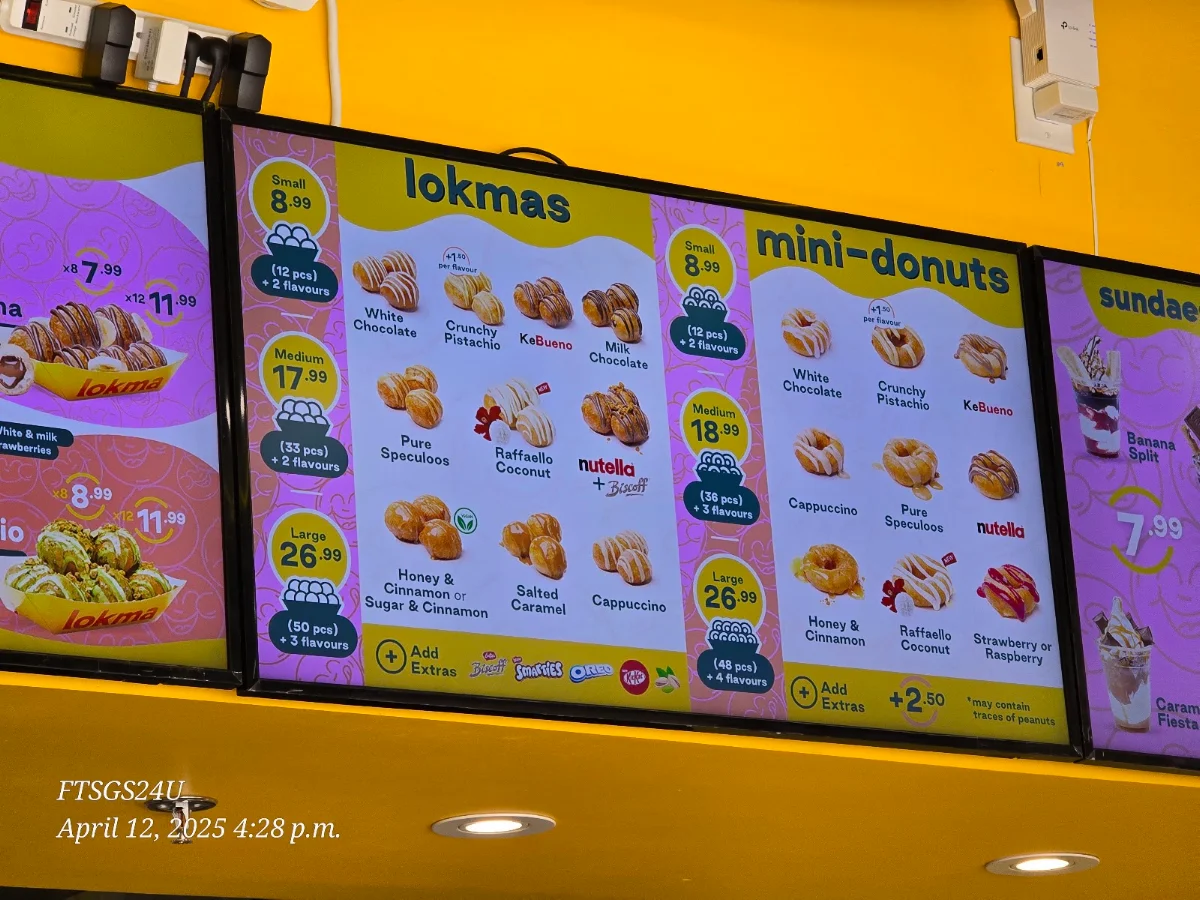 Menu, Lokma Desserts Oakville
