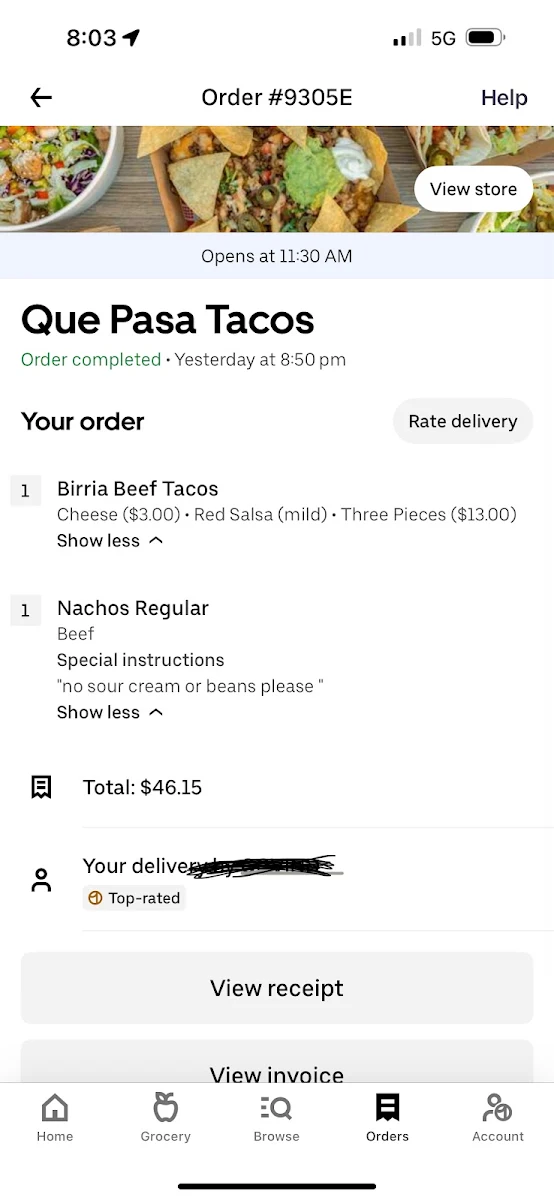 Menu, Que Pasa Tacos Liverpool