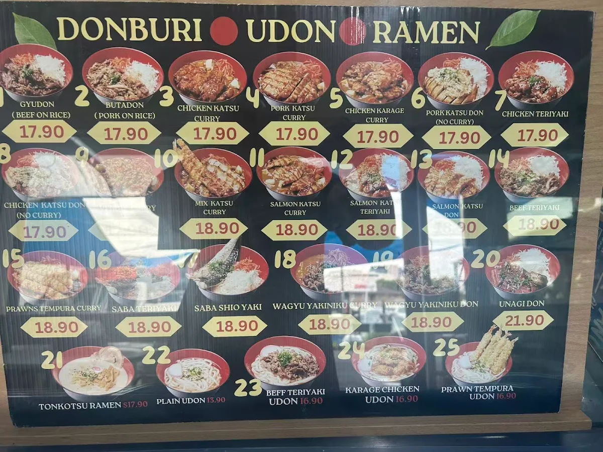 Menu, Shiny Sushi Pty Ltd