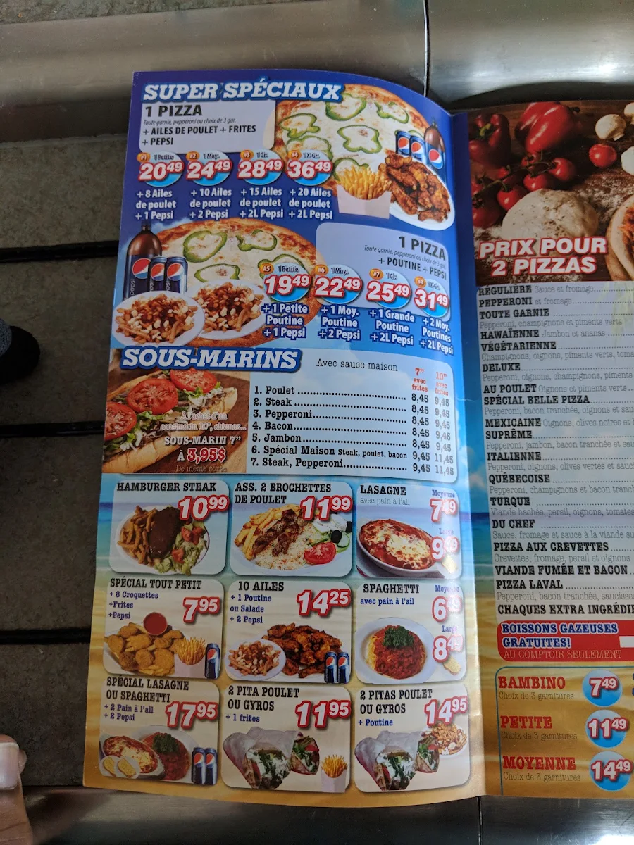 Menu, Belle Pizza - Cartier doner kebab