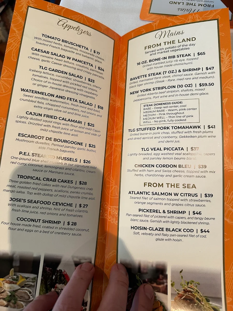 Menu, The Lake Grill
