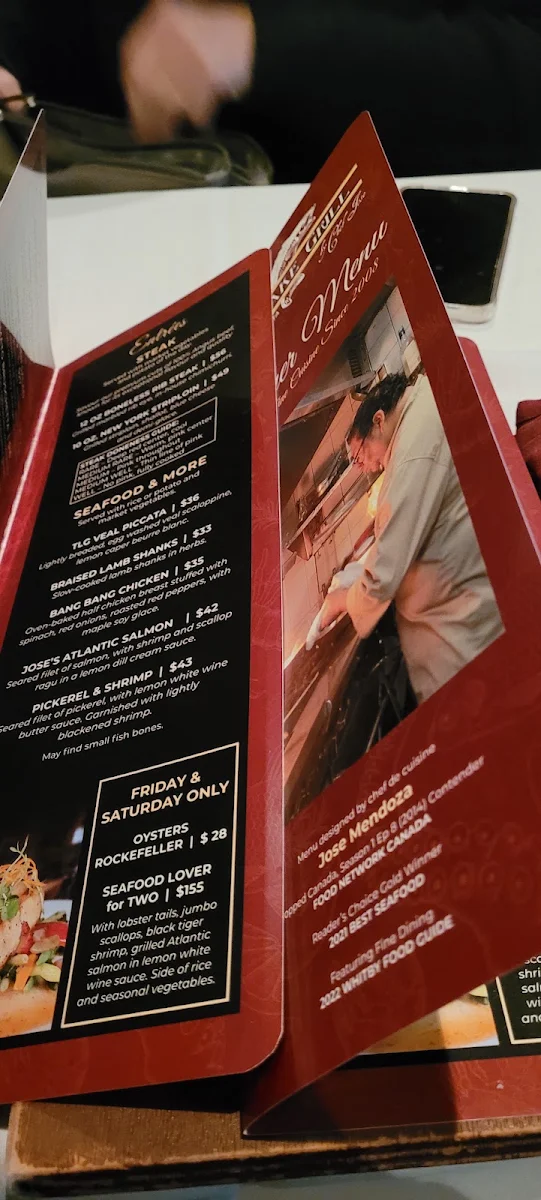 Menu, The Lake Grill