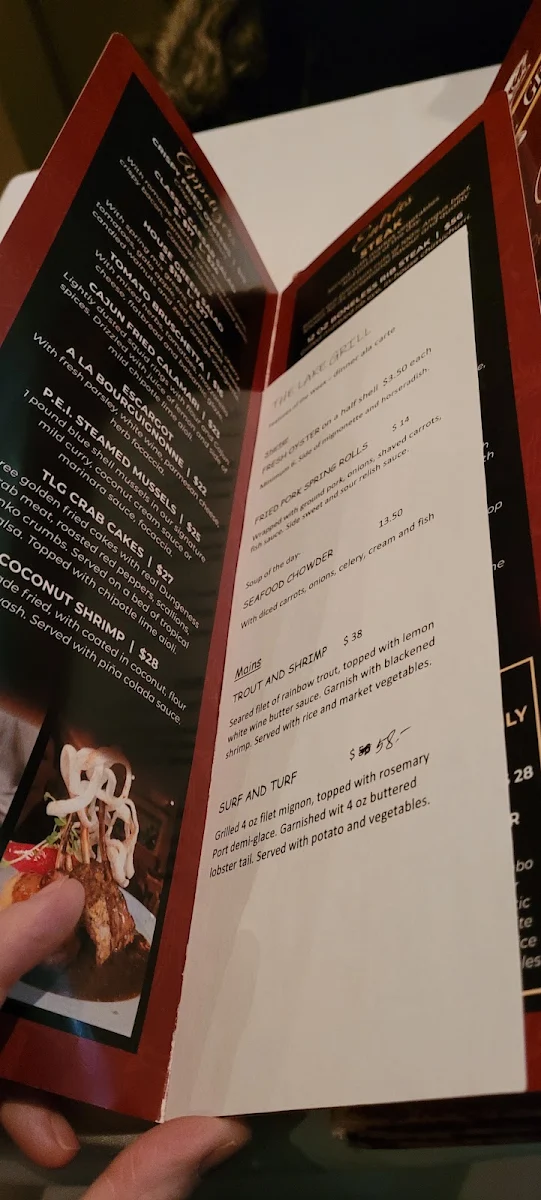 Menu, The Lake Grill